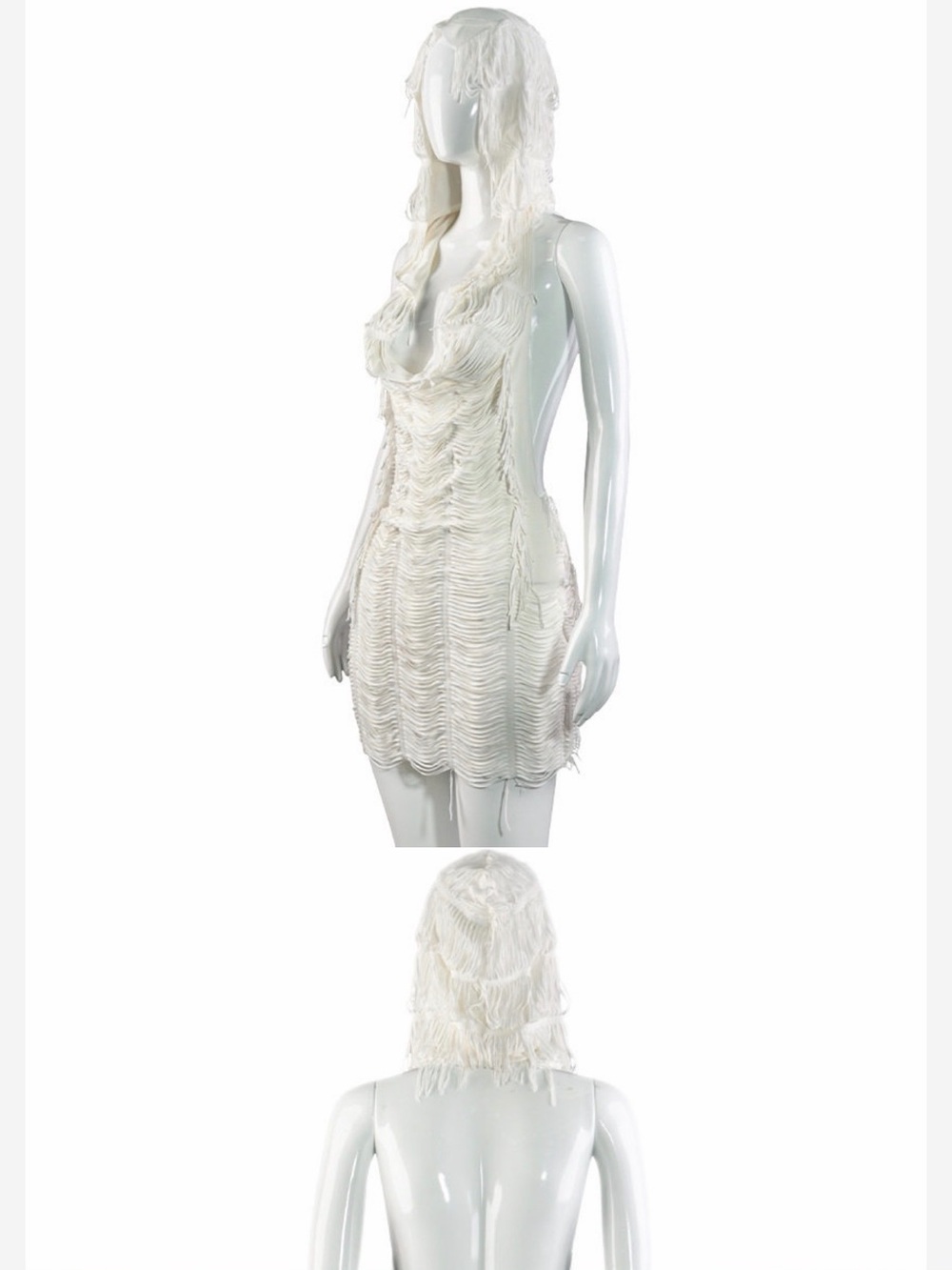 A Classy Chic Boutique White Fringed Hooded Mini Dress - Picture 11 of 14